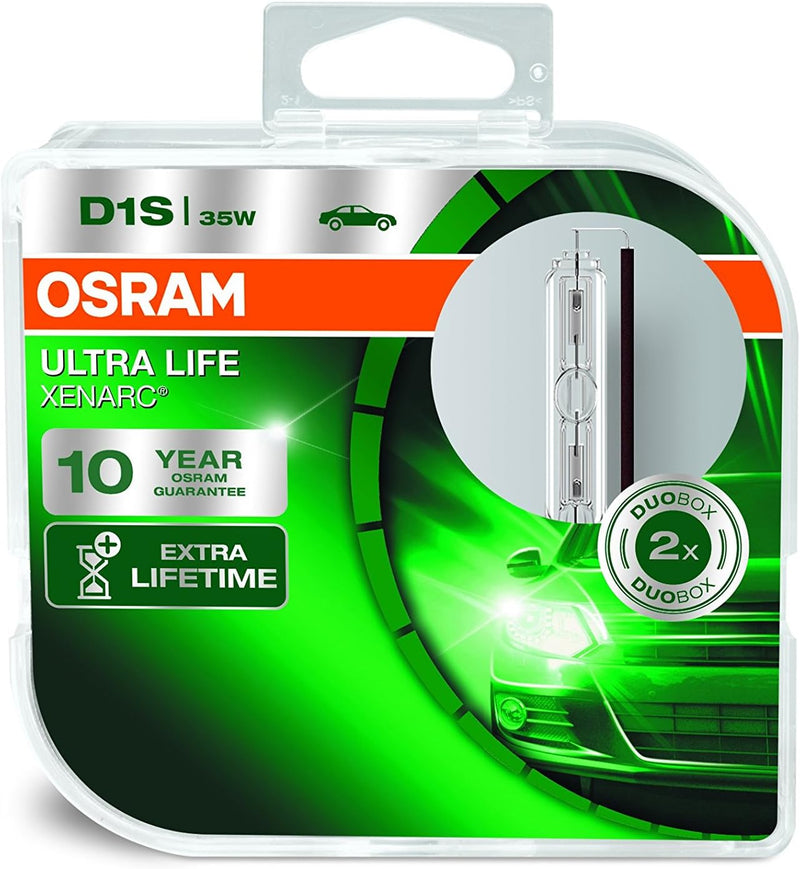 Osram Xenarc ULTRA LIFE D1S HID Xenon-Brenner, Entladungslampe, 66140ULT-HCB, Duobox (2 Stück) ULTRA