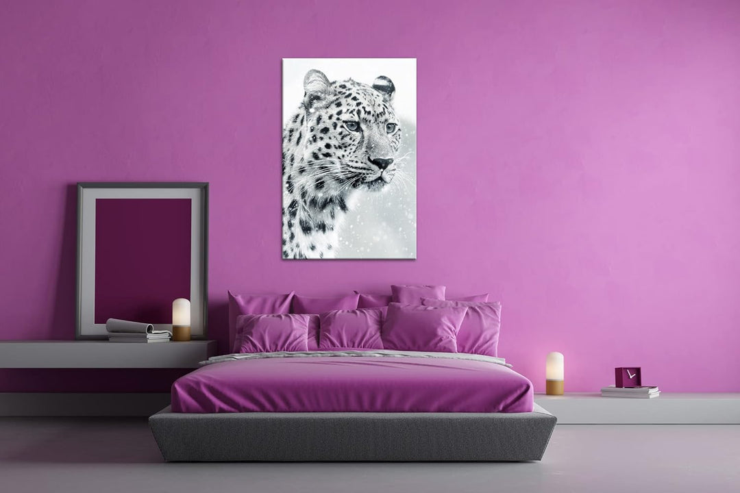 deyoli lauernder Leopard Format: 60x40 als Leinwand, Motiv fertig gerahmt auf Echtholzrahmen, Hochwe