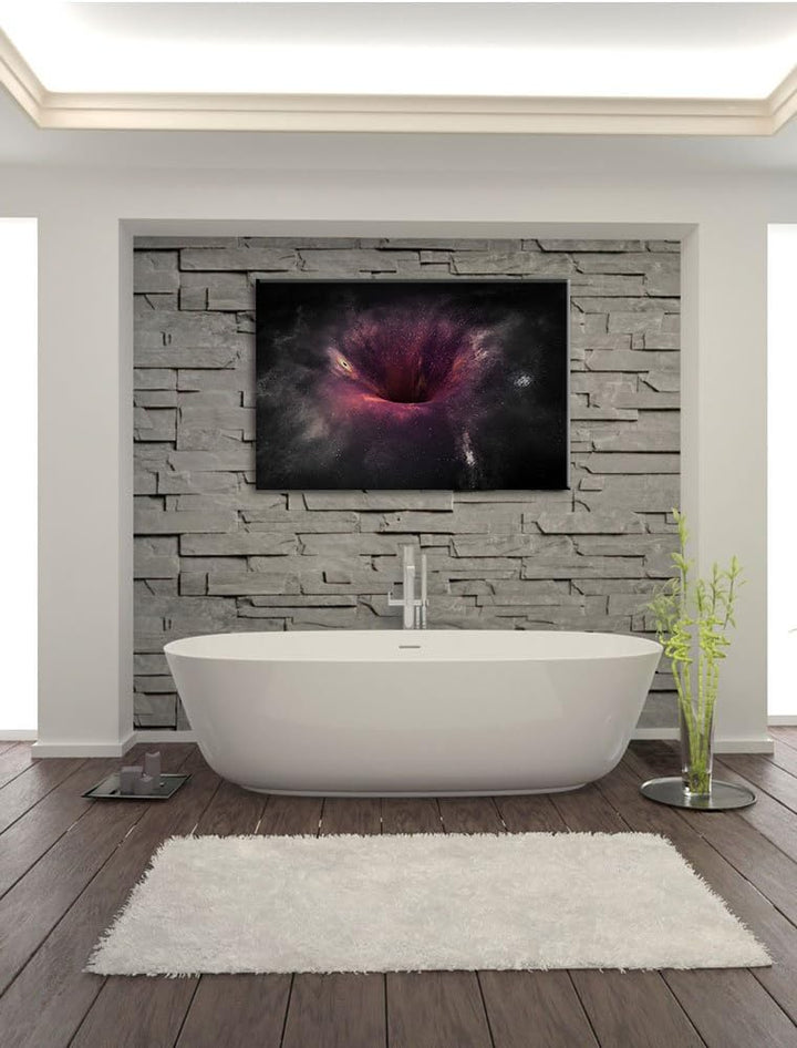 Pixxprint Schwarzes Loch im Weltall als Leinwandbild/Grösse: 100x70 cm/Wandbild/Kunstdruck/fertig be