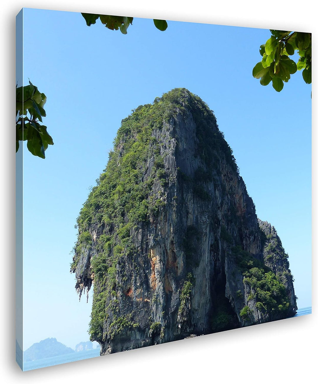 deyoli Insel in Thailand im Format: 60x60 als Leinwandbild, Motiv fertig gerahmt auf Echtholzrahmen,