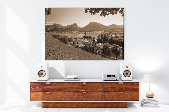 deyoli idyllisches Plätzchen in Österreich Format: 80x60 als Leinwand, Effekt: Sepia, Motiv fertig g