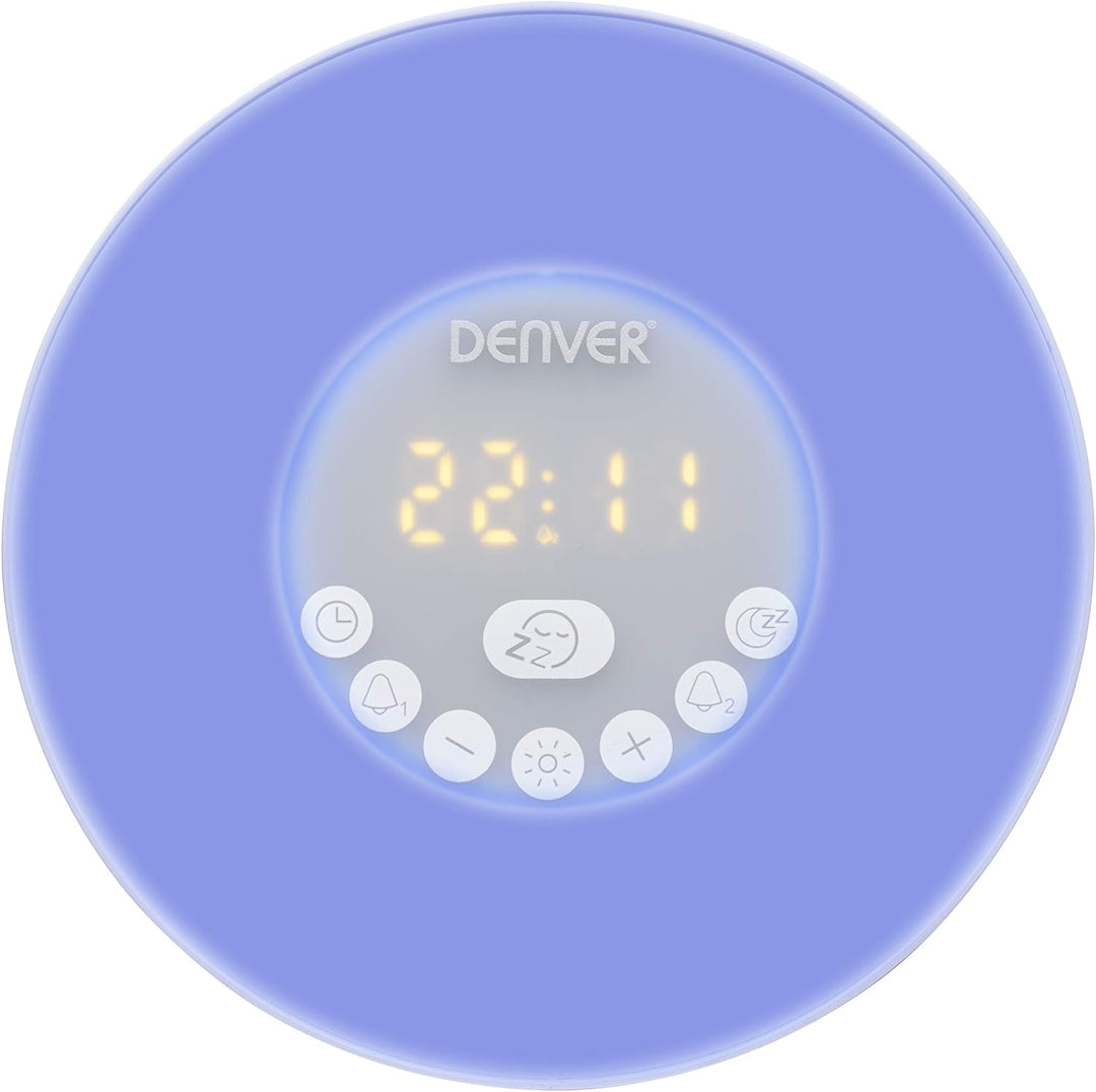 Denver CRLB-400 Radiowecker, Bluetooth-Funktion, Stimmungslicht, MicroSD-Eingang für MP3-Wiedergabe,