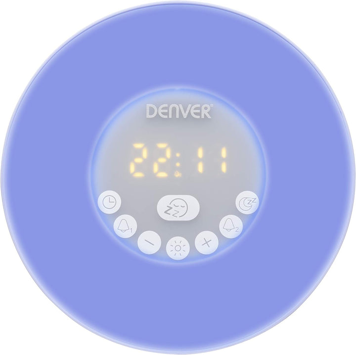 Denver CRLB-400 Radiowecker, Bluetooth-Funktion, Stimmungslicht, MicroSD-Eingang für MP3-Wiedergabe,