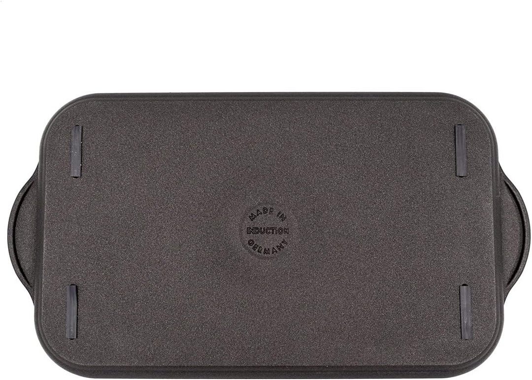 NOWA Grill- und Teppanyakiplatte, LxBxH 37,5x22x2 cm, backofenfest bis 300 °C, Antihaft beschichtet,