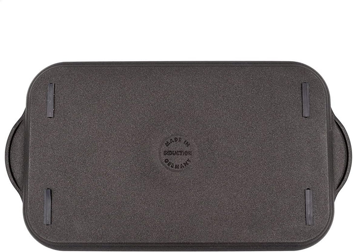 NOWA Grill- und Teppanyakiplatte, LxBxH 37,5x22x2 cm, backofenfest bis 300 °C, Antihaft beschichtet,