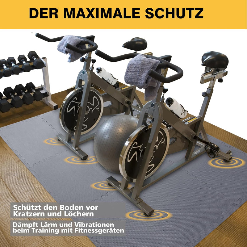 BodenMax Bodenschutzmatte Puzzle RUTSCHFEST OBEN + UNTEN [+100% mehr Schutz] | Sportmatten Unterlegm