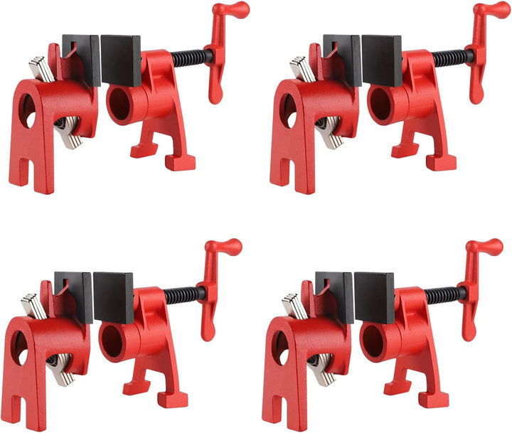 AMIGOB 4 Pcs Rohr-Schraubzwinge, 3/4 Zoll Rohrklemmen mit Schutzfunktion, Schnellspanner Clamp, Schl