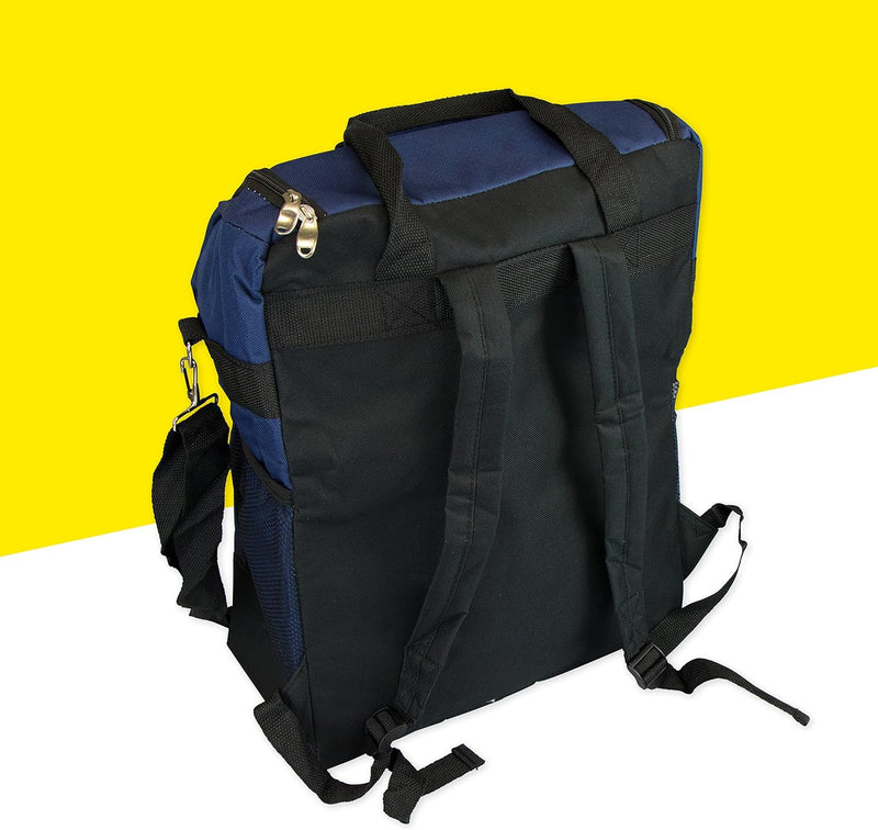 Grinscard Picknick Rucksack inklusive Kühlfach - Blau, Volumen 25 Liter - Camping Kühlrucksack mit T