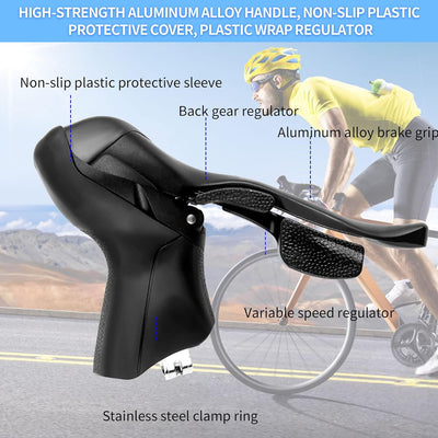 Soekodu 1 Paar Fahrradschalthebel, 2 x 7 8 9 10 Geschwindigkeit Dual Control Schalthebel für Mountai