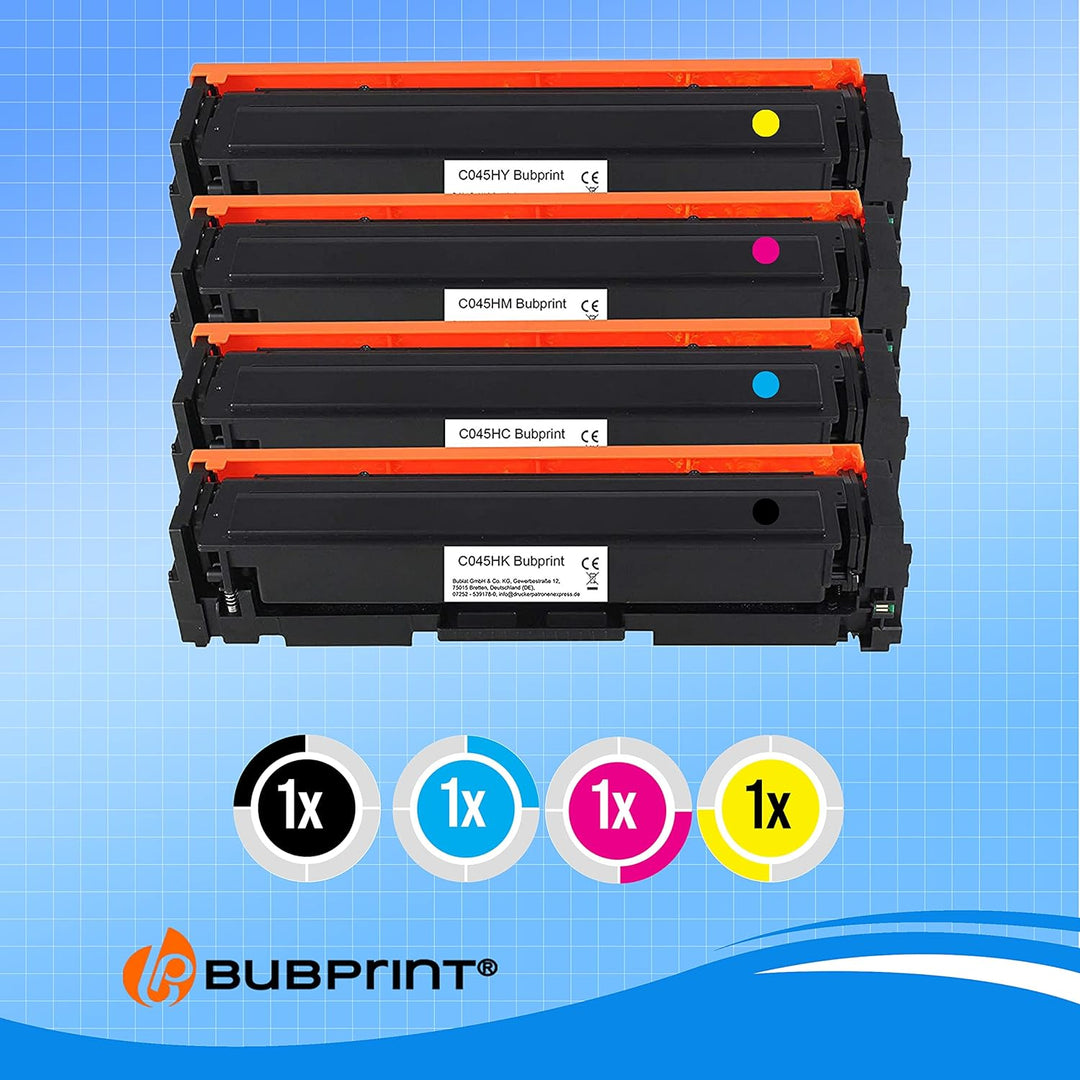 4 Toner kompatibel als Ersatz für Canon 045 045H 045 H i-Sensys LBP611CN LBP612CDW LBP613CDW LBP613C