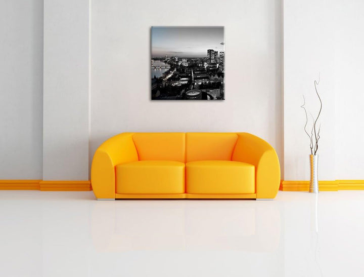 Pixxprint Frankfurter Skyline als Leinwandbild Quadratisch/Grösse: 70x70 / Wandbild/Kunstdruck/ferti