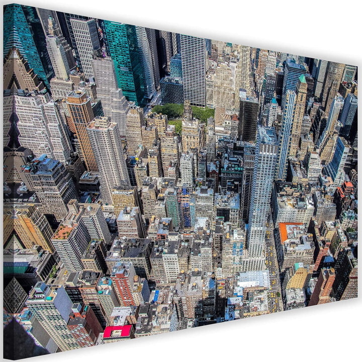 Leinwandbild XXL Stadt Wandbild Kunst City Architektur Landschaft bunt 120x80 cm Leinwandbild 120x80