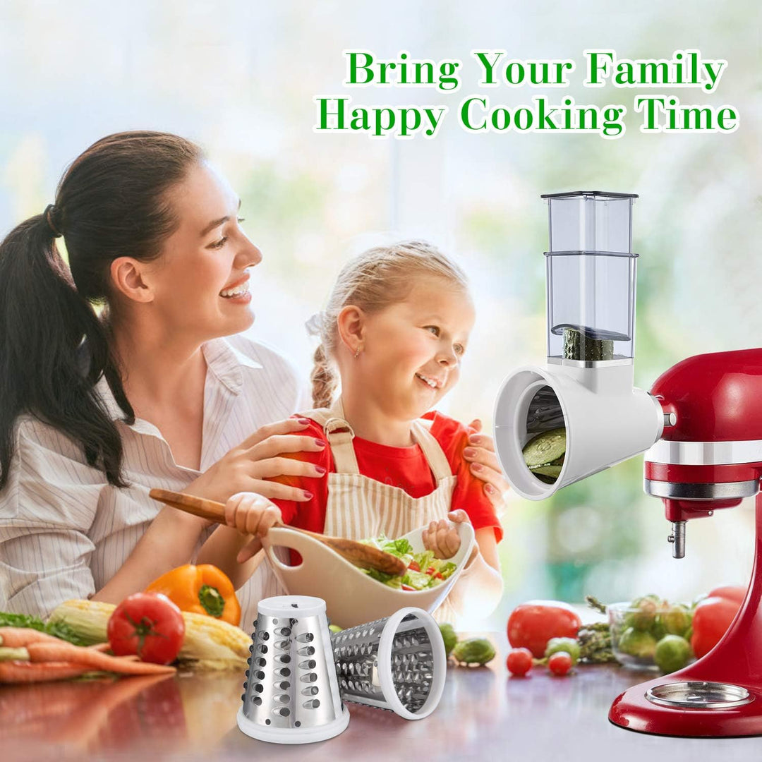 Zerkleinerer-Aufsatz für KitchenAid/PHISINIC Küchenmaschine, Gemüsezerkleinerer, Käsereibe, Salatsch