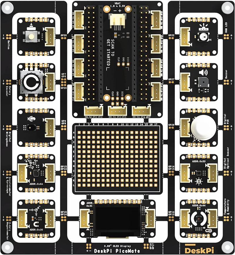 GeeekPi DeskPi PicoMate for Raspberry Pi Pico/Pico W, DeskPi PicoMate Expansion Board Breakout Modul