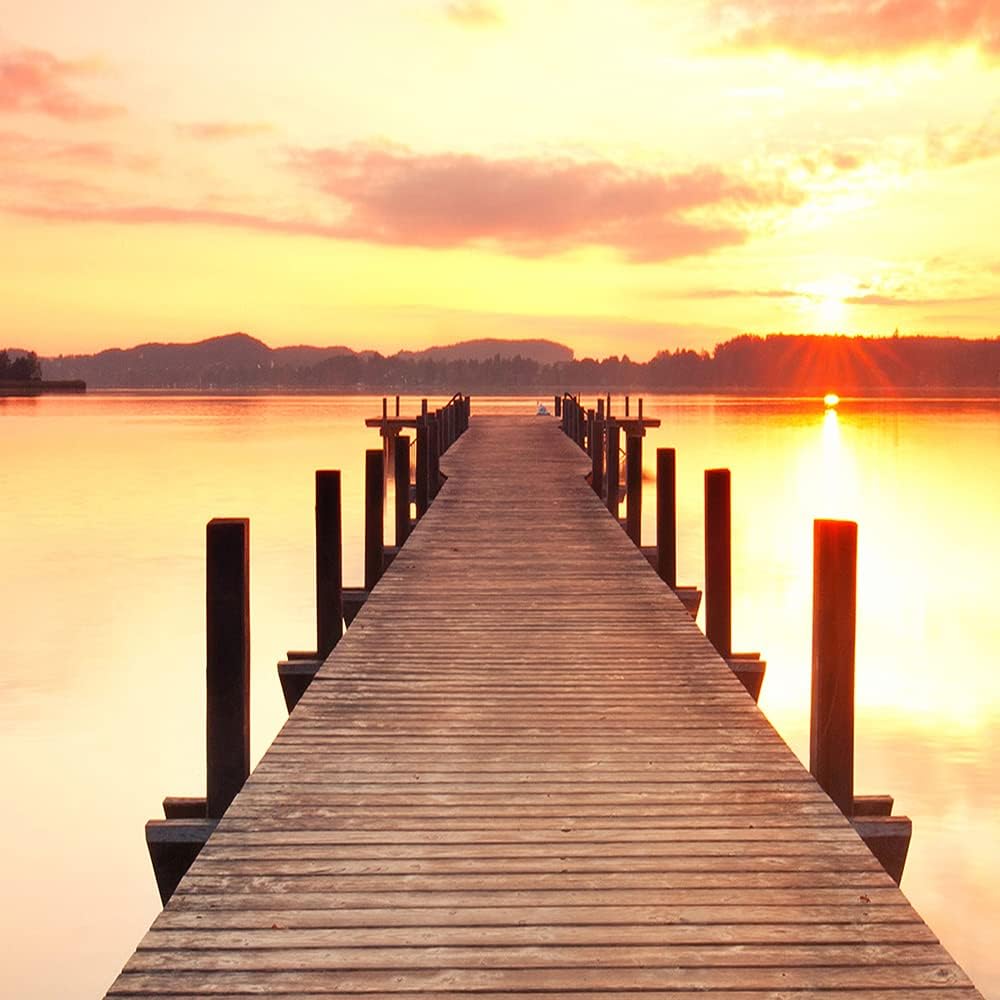 Feeby Viles - Leinwand Bilder - Fensterblick Natur- 120x80 cm- Deko Wohnzimmer - Wandbilder Schlafzi