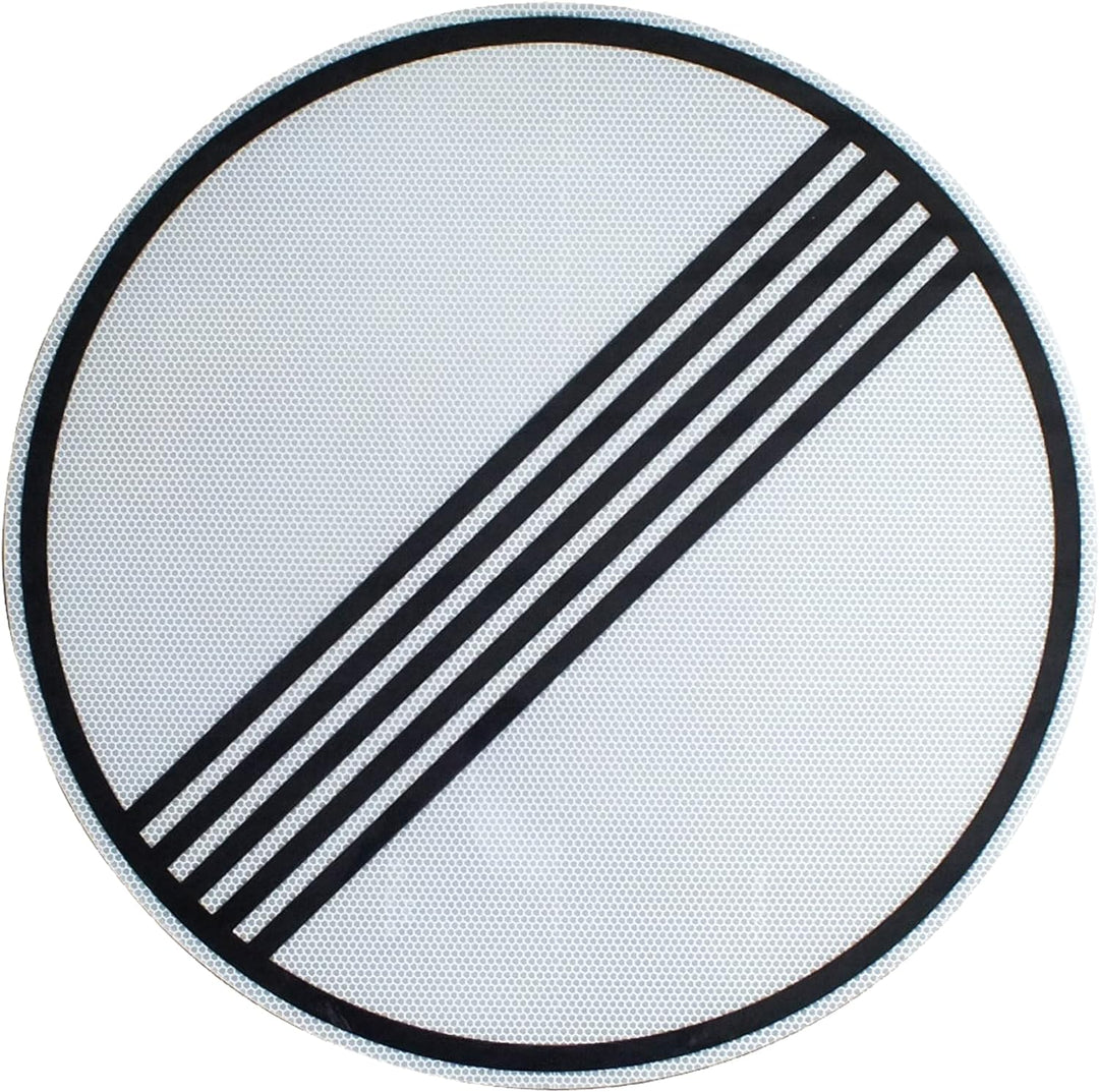 Original Verkehrsschild RA2 Nr. 282 Ende sämtlicher Geschwindigkeitsbegrenzungen 600 mm StVO RSA-21