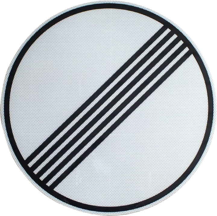 Original Verkehrsschild RA2 Nr. 282 Ende sämtlicher Geschwindigkeitsbegrenzungen 600 mm StVO RSA-21