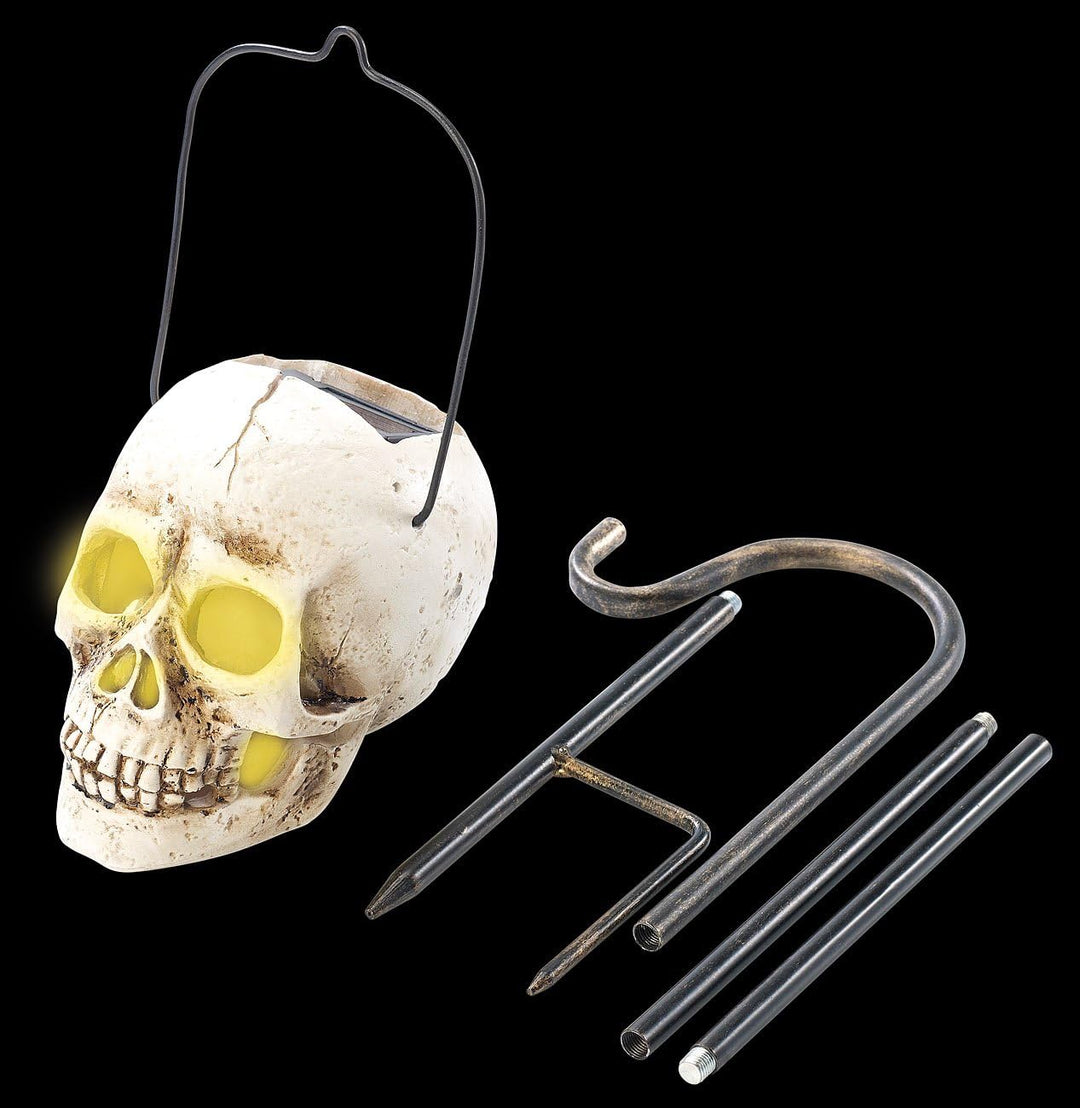 Lunartec Totenkopf Lampe: Halloween Solar Schädel-Leuchte für den Garten, 1 gelbe LED (Halloween Lam