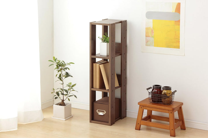 Iris Ohyama, Bücherregal, 3-stufiges Regal, 14 cm breite verstellbare Regale, Stabil, Industriell, W