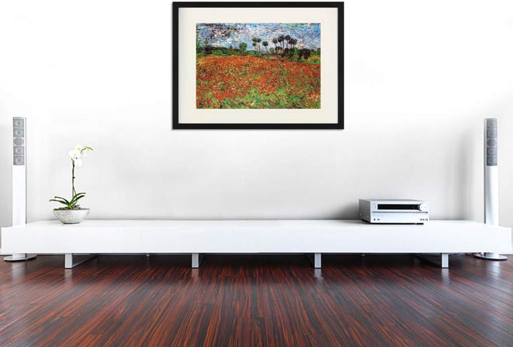 1art1 Vincent Van Gogh Poster Mohnfeld, 1890 Gerahmtes Bild Mit Edlem Passepartout | Wand-Bilder | I