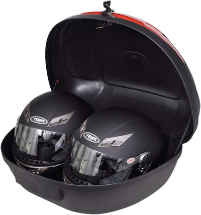 Festnight Motorradkoffer 72 l Motorrad Top Case aus Polypropylen 59 x 43 x 31 cm für Zwei Helme