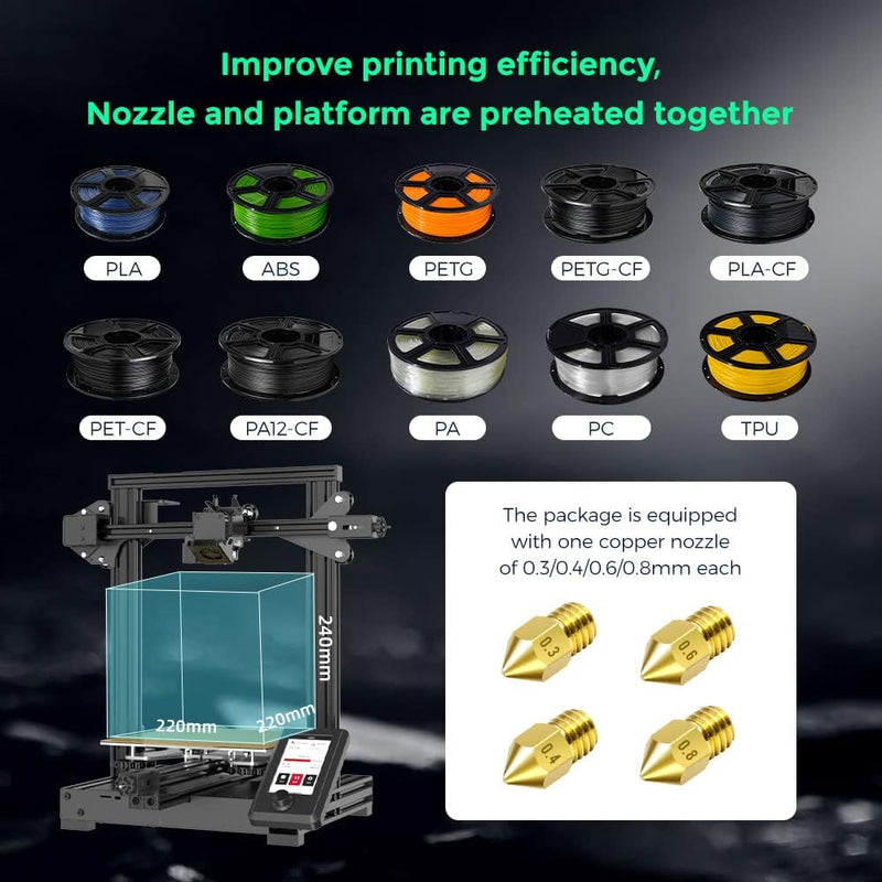 Voxelab Aquila S3 3D-Drucker, 25-Punkt-Selbstnivellierung, magnetische PEI-Stahlplattform, direkter