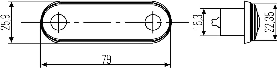 HELLA - Positionsleuchte - LED - 12/24V - Einbau - Lichtscheibenfarbe: glasklar - Kabel: 8000mm - 2P