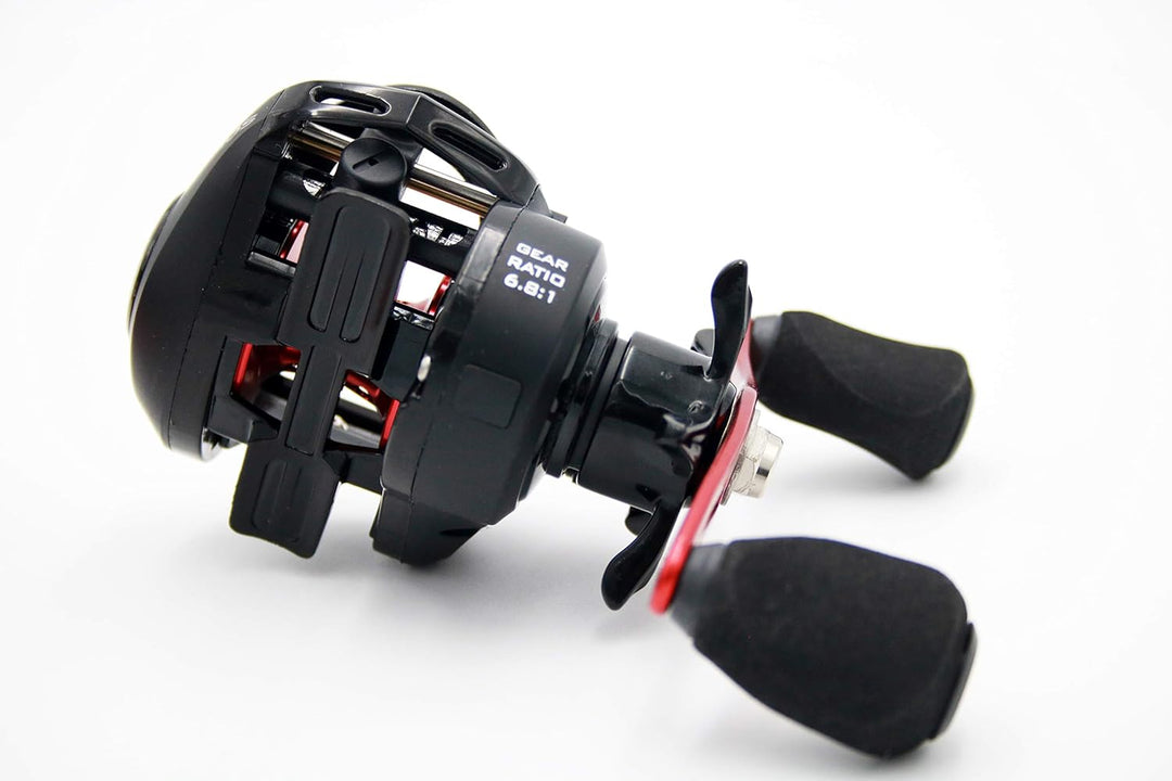 Multi-/Baitcastrolle Linkshand York Deimos 200 Angelrolle Baitcaster Lowprofile