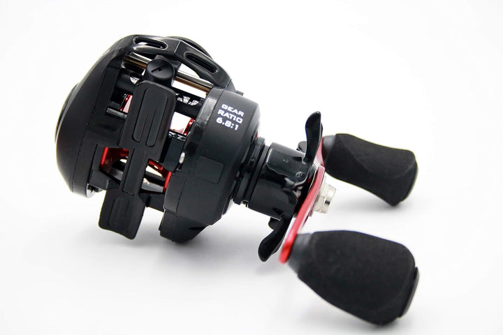 Multi-/Baitcastrolle Linkshand York Deimos 200 Angelrolle Baitcaster Lowprofile