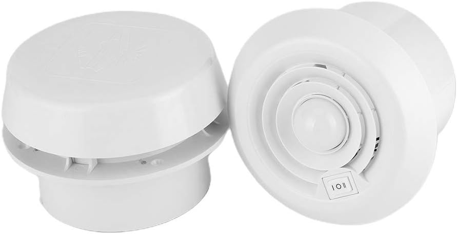 EVGATSAUTO RV Dachlüftung, 12V Dachventilator 5000R/mini LED Luftdecke Lüftungsgitter Rund für Wohnm