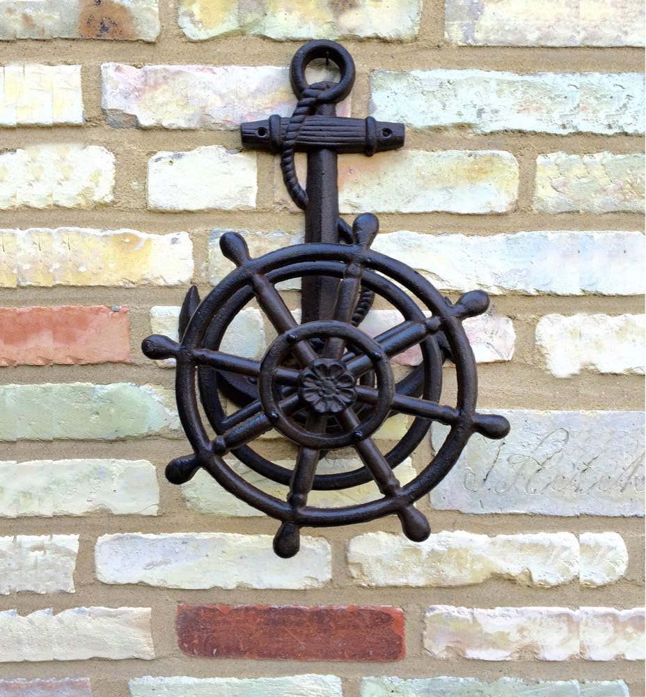 Antikas - Gartenschlauch Halter mit Anker, Nordsee Dekoration Ostsee Schlauchhalter Nautik