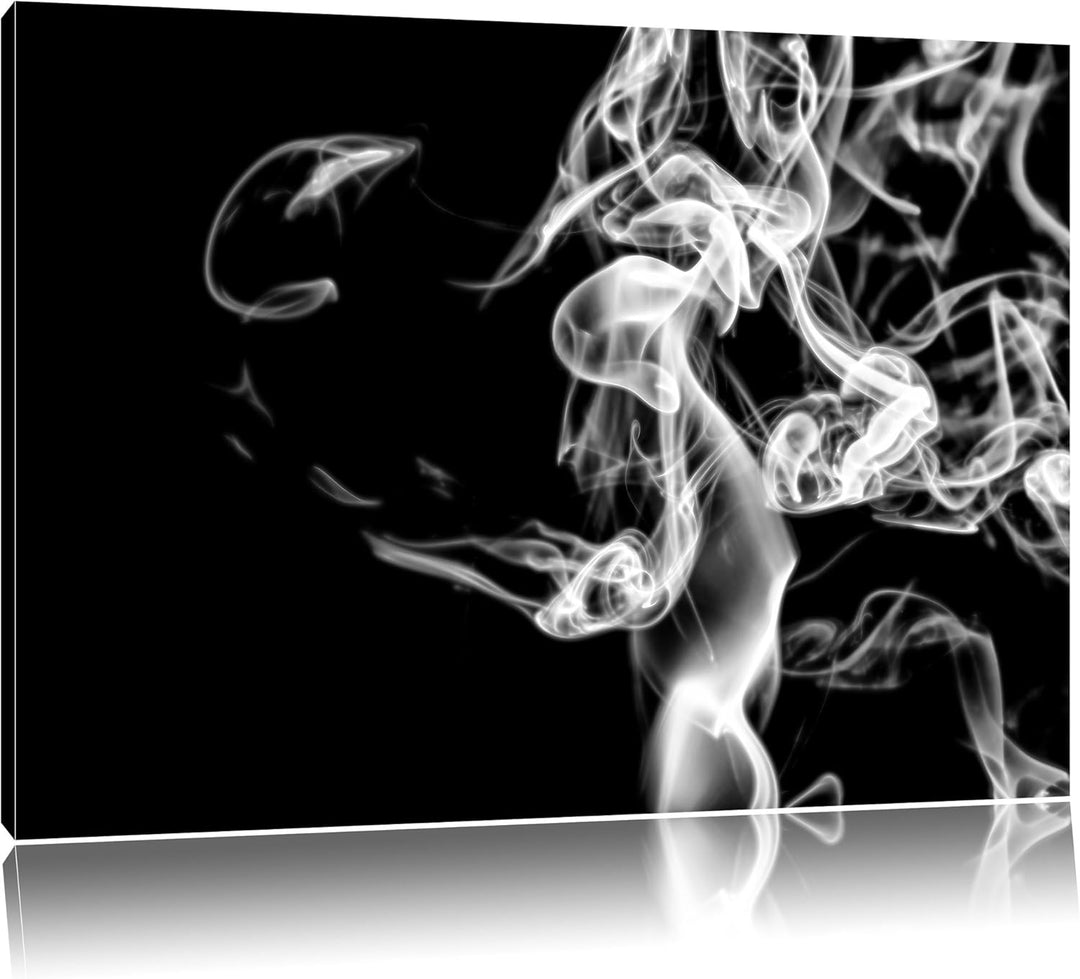Pixxprint Monocrome, Dark Rauch in der Dunkelheit, Format: 100x70 auf Leinwand, 100x70
