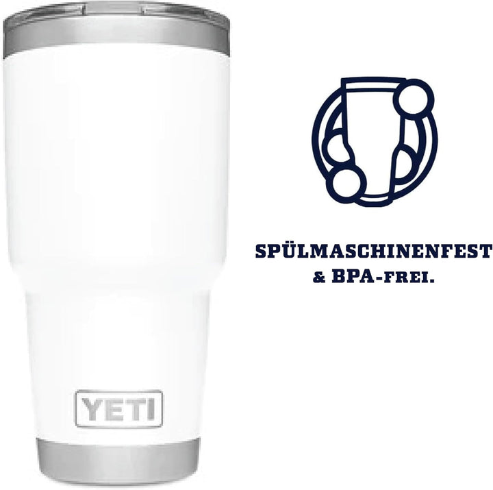 YETI Rambler, Edelstahl, Becher, White, 30oz (887ml), White