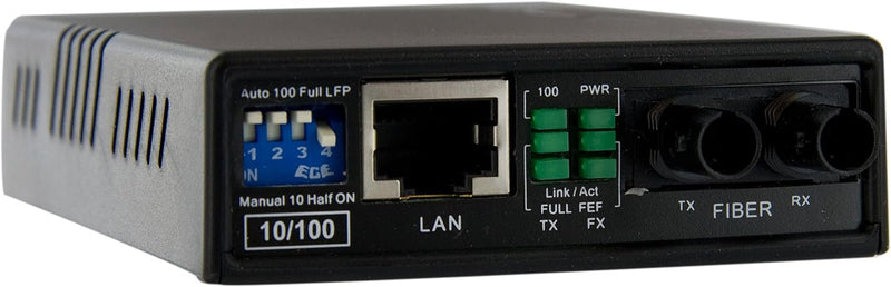 StarTech.com 10/100 Mbit/s Fast Ethernet Multimode ST LWL / Glasfaser Kupfer Medienkonverter - 2km