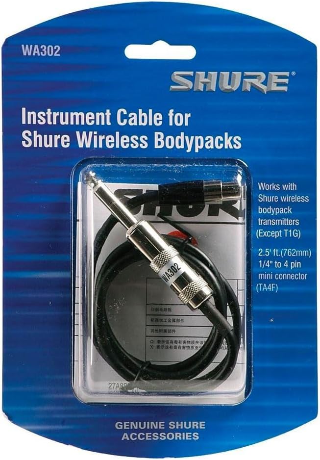 Shure WA302 Instrument Kabel mit 1/4 Zoll Connector
