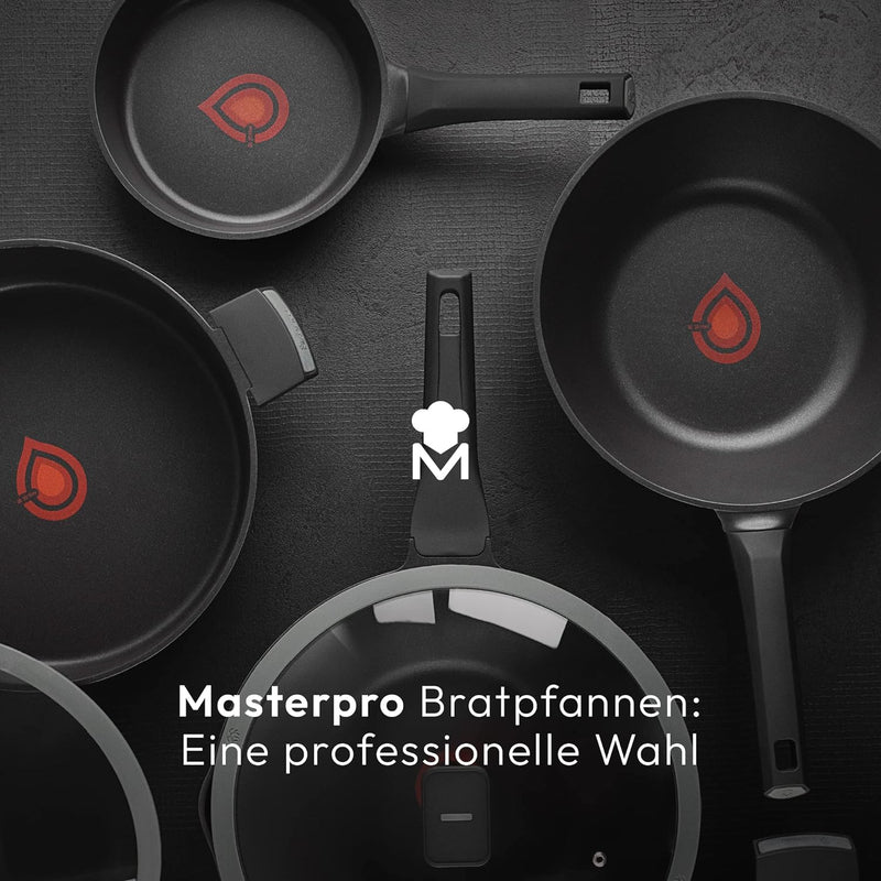 MasterPRO Gastro Reeco | 3er-Set Bratpfannen mit 20, 24 und 28 cm Durchmesser | Heatdot | Recycelter
