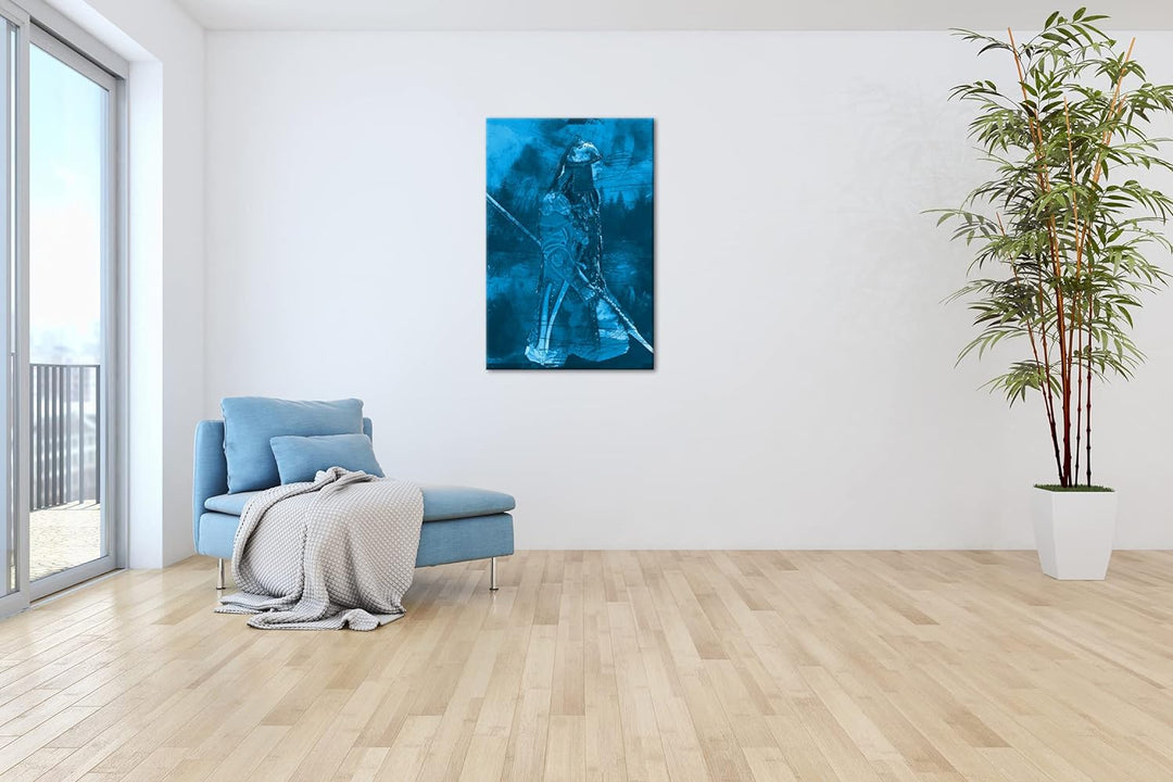 deyoli Illustration historischer Soldat Format: 80x60 Effekt: Monocrome Blau als Leinwandbild, Motiv