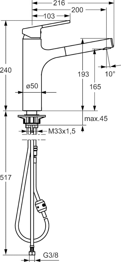 Hansa 3342273 Hansaronda Spültisch Armatur