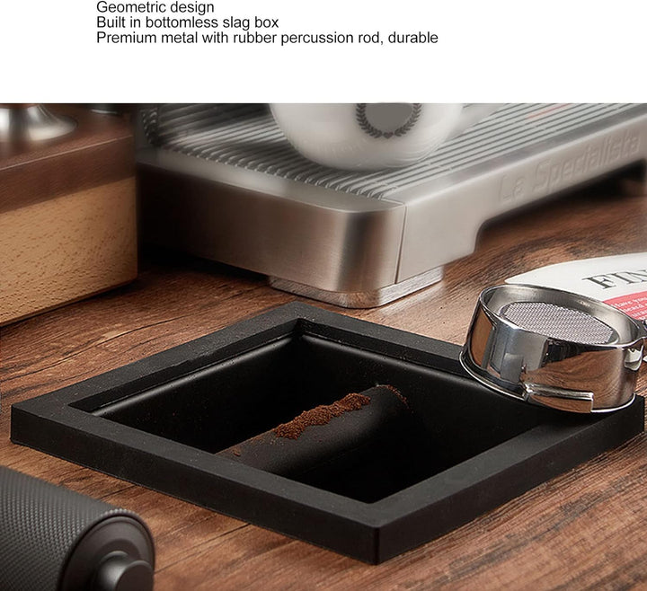 Topiky Kaffee-Klopf-Schlackeneimer, Espresso-Klopfbox Schwarz, Eingebetteter bodenloser Kaffee-Klopf