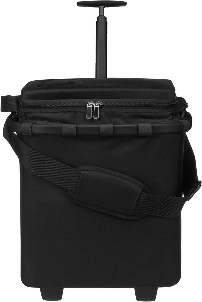 anndora Kühlbox 32 Liter schwarz + Einkaufstrolley carrycruiser Frame Black 40 Liter