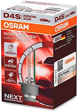 OSRAM XENARC NIGHT BREAKER LASER D4S, +200 % mehr Helligkeit, HID Xenon-Scheinwerferlampe, 66440XNL,