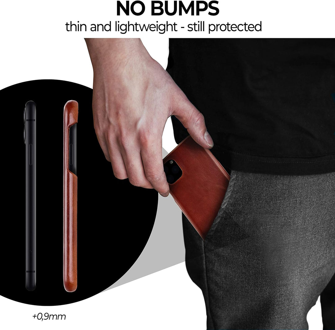 BULLAZO Menor Classic – kompatibel mit iPhone 11 Pro 5,8" Case Handy Schutzhülle aus hochwertigem Le