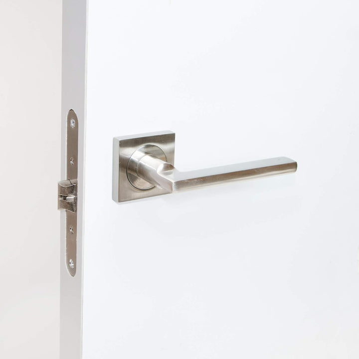 Emuca - Türgriffe für Innenttüren, 5-fach Türgriff-Set mit Rosetten für Zimmertüren 50x50 mm, Alumin