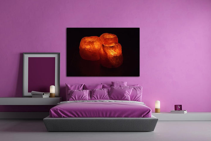 deyoli Dark schöne Bernsteinfarbene Kerzen Format: 80x60 als Leinwandbild, Motiv fertig gerahmt auf