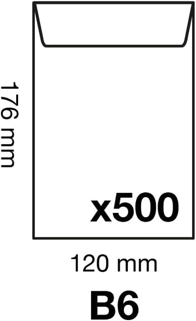 Clairefontaine 7731C - Karton mit 500 Versandtaschen Kraftbraun B6-120x176 mm, selbstklebend, 90g, 1
