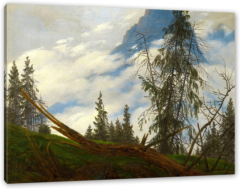 Generisch Caspar David Friedrich - Berggipfel mit ziehenden Wolke als Leinwandbild / Grösse: 100x70