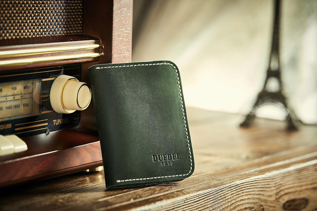 DUEBEL Herren Vollkorn Leder Bifold Reise Brieftaschen/Halter/Case/Protector, Grün