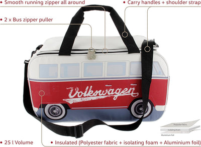 BRISA VW Collection - Volkswagen isolierte Kühl-Wärme-Thermo-Picknick-Lunch-Tasche-Box für Lebensmit