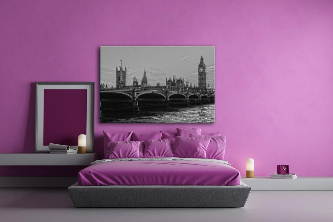 deyoli Big Bang und Westminster Abbey in England Format: 80x60 Effekt: Schwarz/Weiss als Leinwand, M
