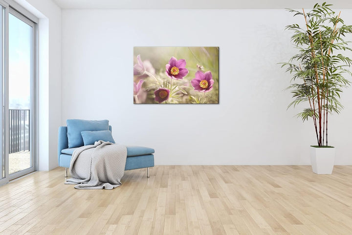 deyoli bezaubernde Blumen Format: 80x60 als Leinwandbild, Motiv fertig gerahmt auf Echtholzrahmen, H
